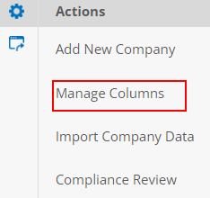 Manage Columns on Side Menu