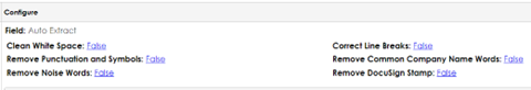 Auto Extract Field with all the settings set to False