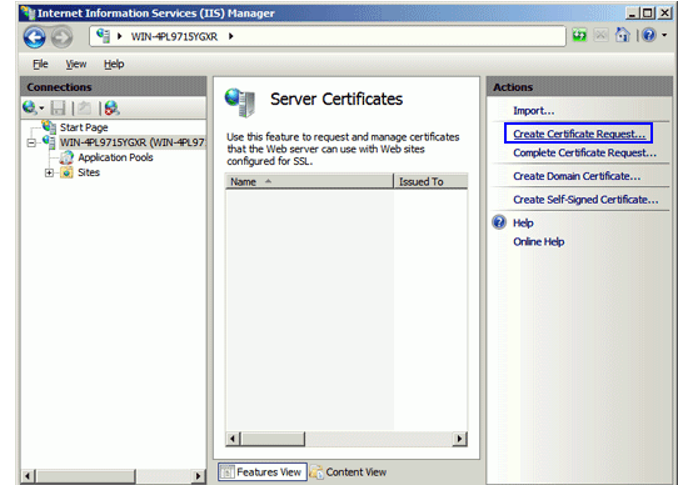 Create Certificate Request Example 2