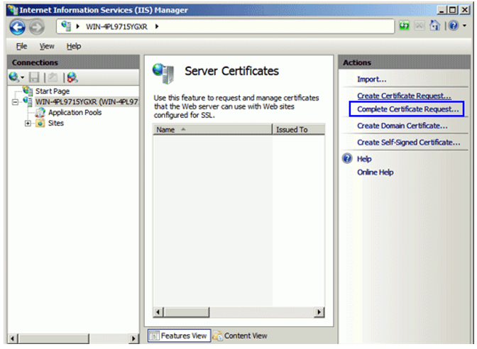 Certificate Installation Example 2