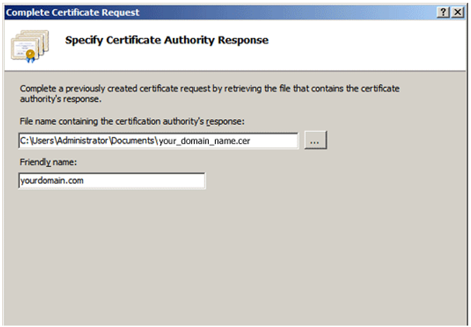 Certificate Authority Response for Installation Example 4