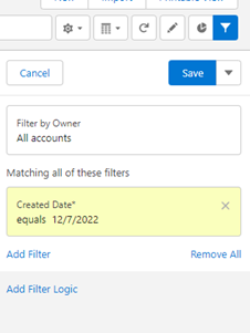 Salesforce Date Filter