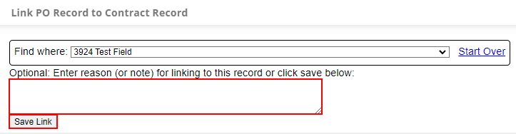 Enter a reason for the link if needed