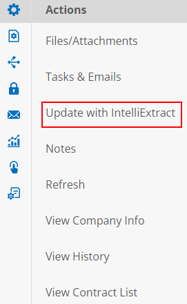 Update with IntelliXtract from the side menu of a record