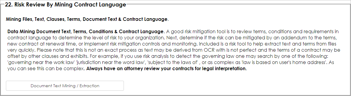 Risk Review with Mining Contract Language