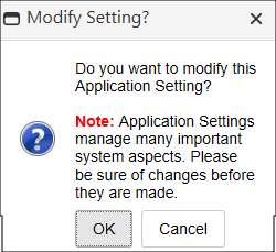 The Modify Setting? prompt.