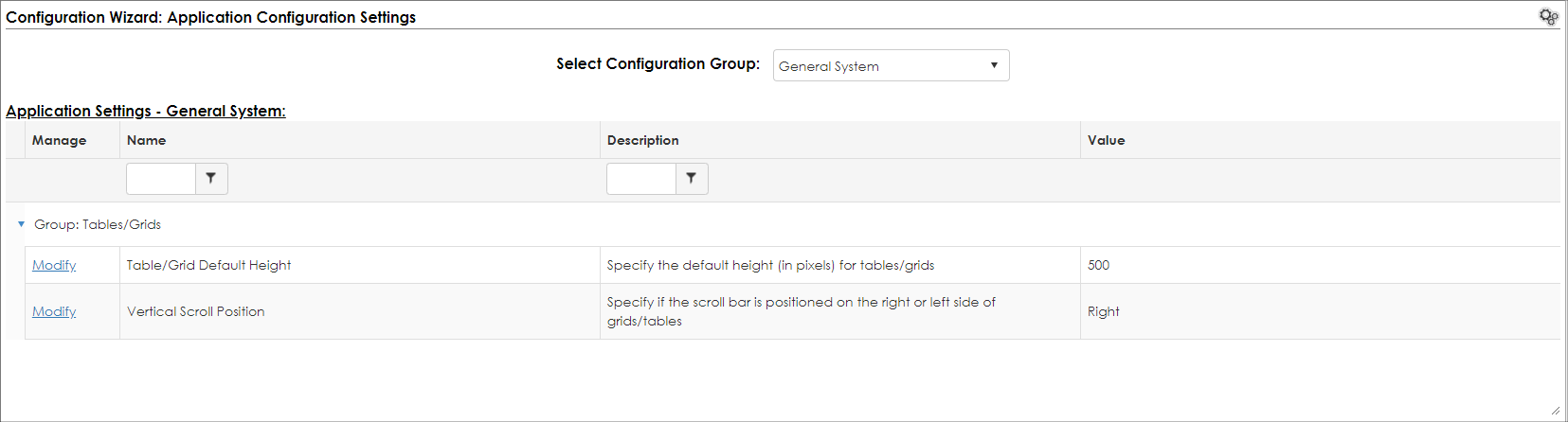 ContractInsight's General System Application Settings page