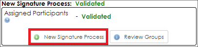 New Signature Process Validation