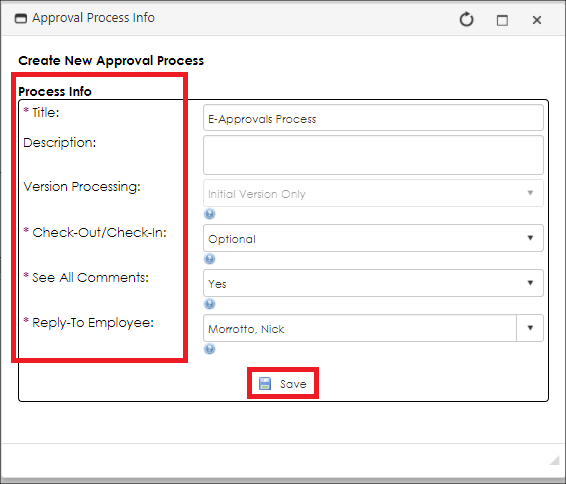 Approval Process Info Modal