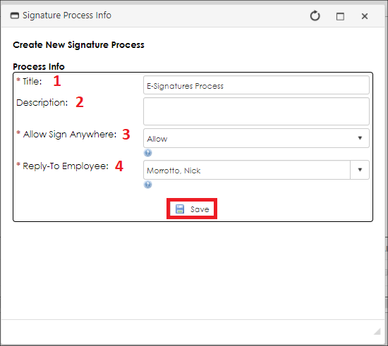 Signature Process Details