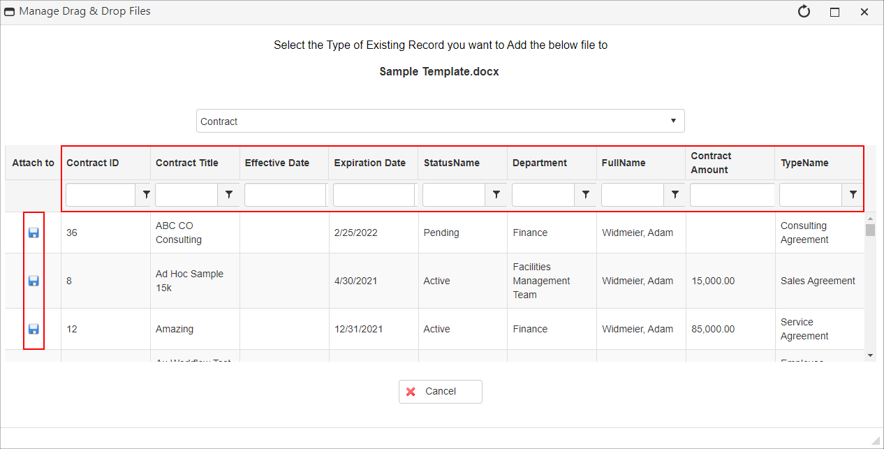 Select the desired module