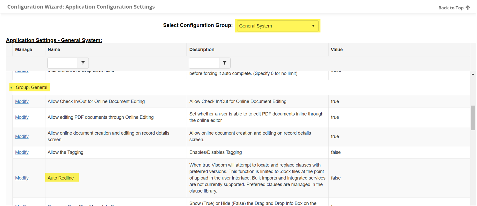 General System from Configuration Group