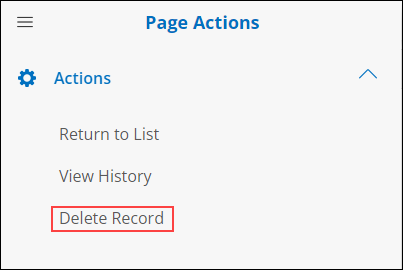 Side Menu option to Delete Record