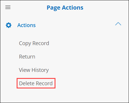 User Graphic interface Sourcing Record Product Service Codes option to Delete the Record