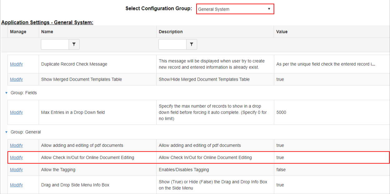 Configuration Setting