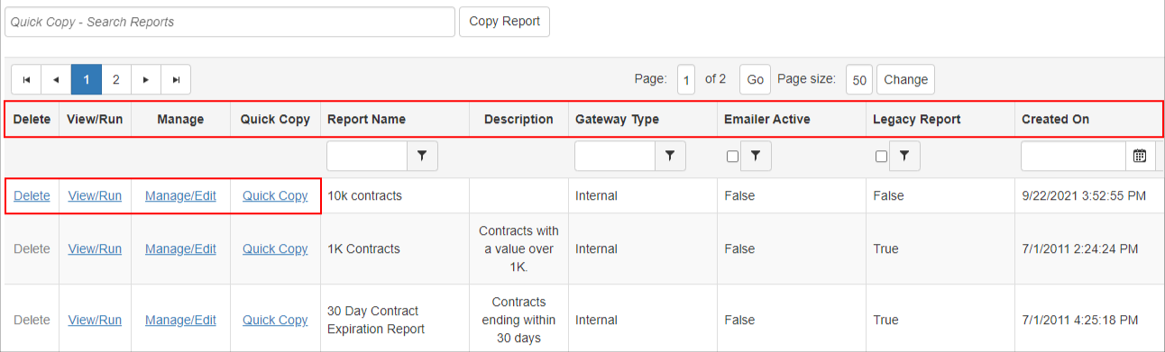 Report Grid