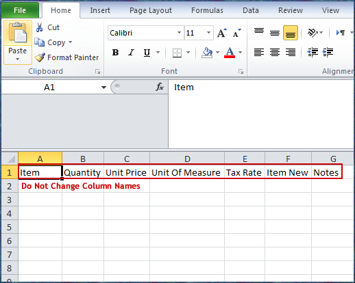 Excel will open the template file