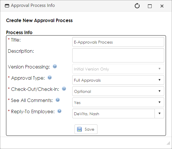 Approval process Info