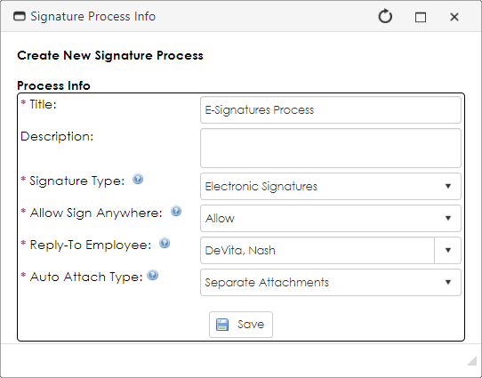 Signature Process Info