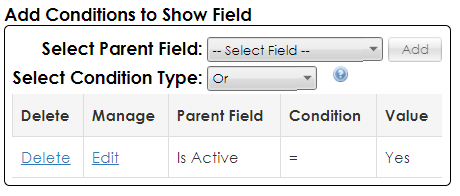 Add Conditions to Show Field