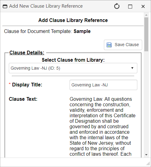 Sample Clause