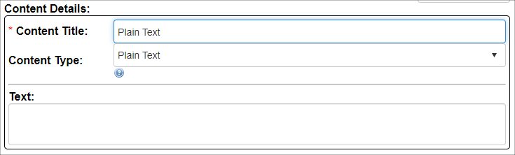 Plain Text Content Details