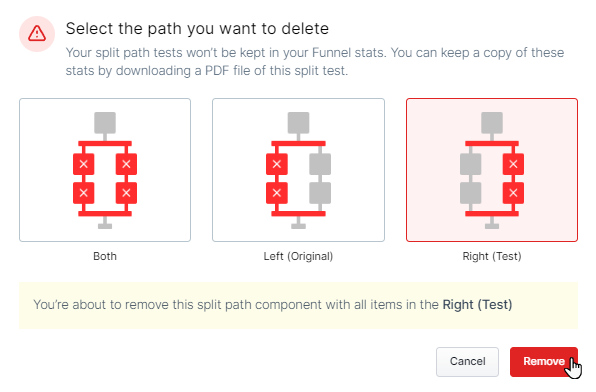 Select a path to delete