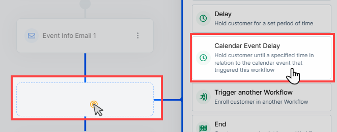 Add Delay Calendar Event step