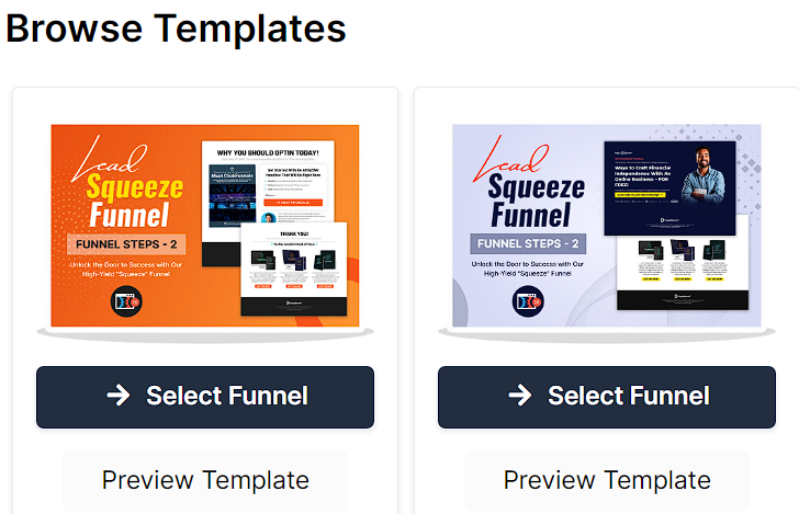 Funnel templates