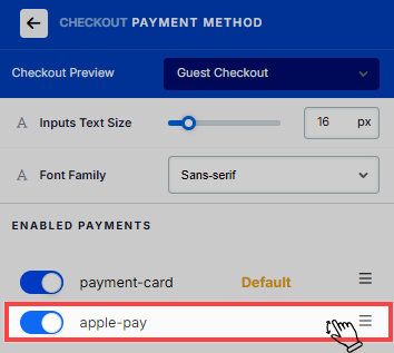 Toggle Apple Pay