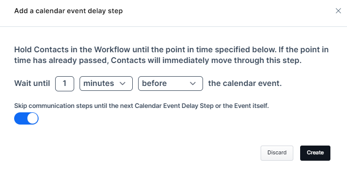 Calendar Event Delay settings