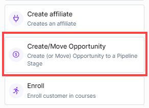 Create / Move Opportunity Step