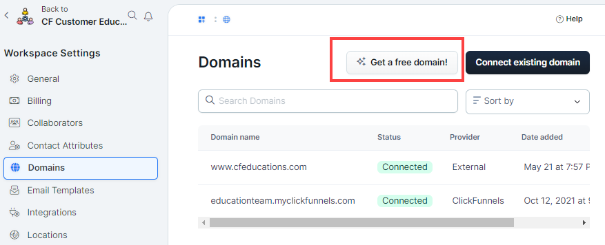 Image showing domain preview