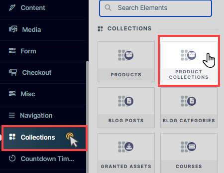 Adding Product Collection Element