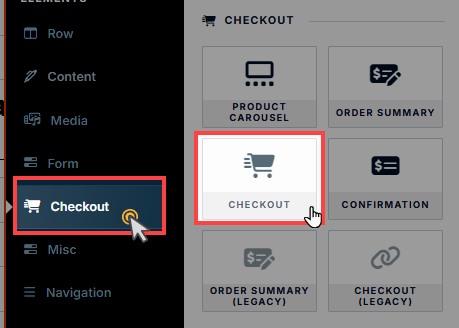 Add Checkout element