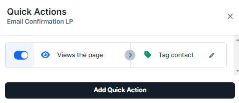 Adding Quick Action to the Landing Page