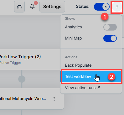 Workflow Test Option