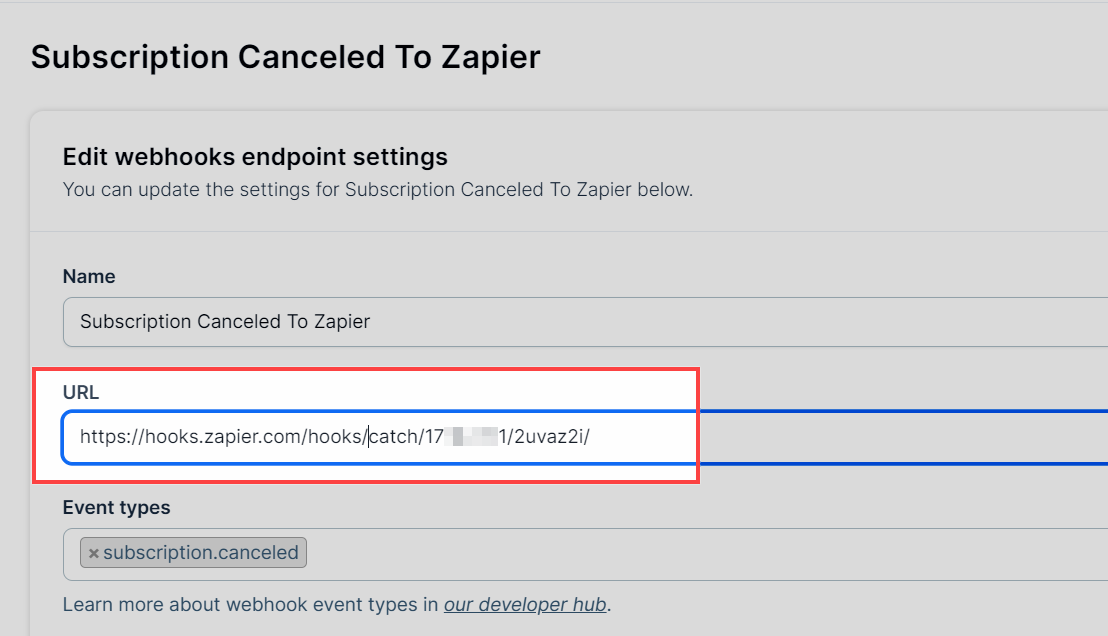 Copy Zapier Webhook URL