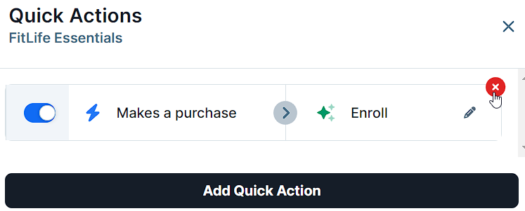 How to remove a Quick Action