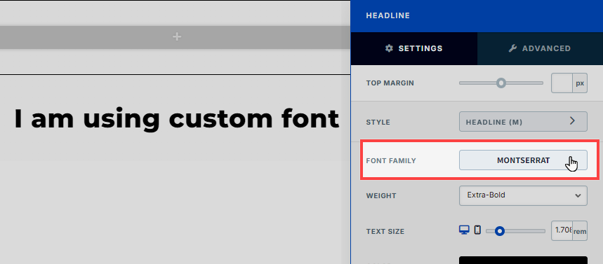 Font Family Settings