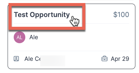 Click on the Opportunity's name