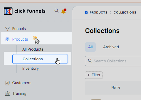 Collections Menu