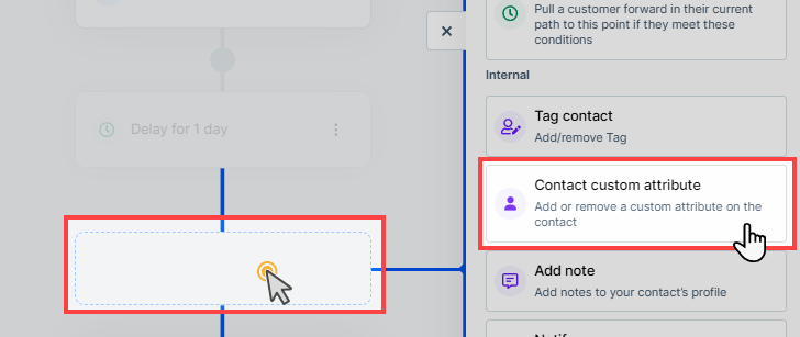 Add contact custom attr Step