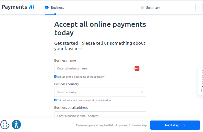 Payment AI business info