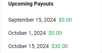 Upcoming Payouts