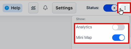 Toggle Analytics and Mini Map