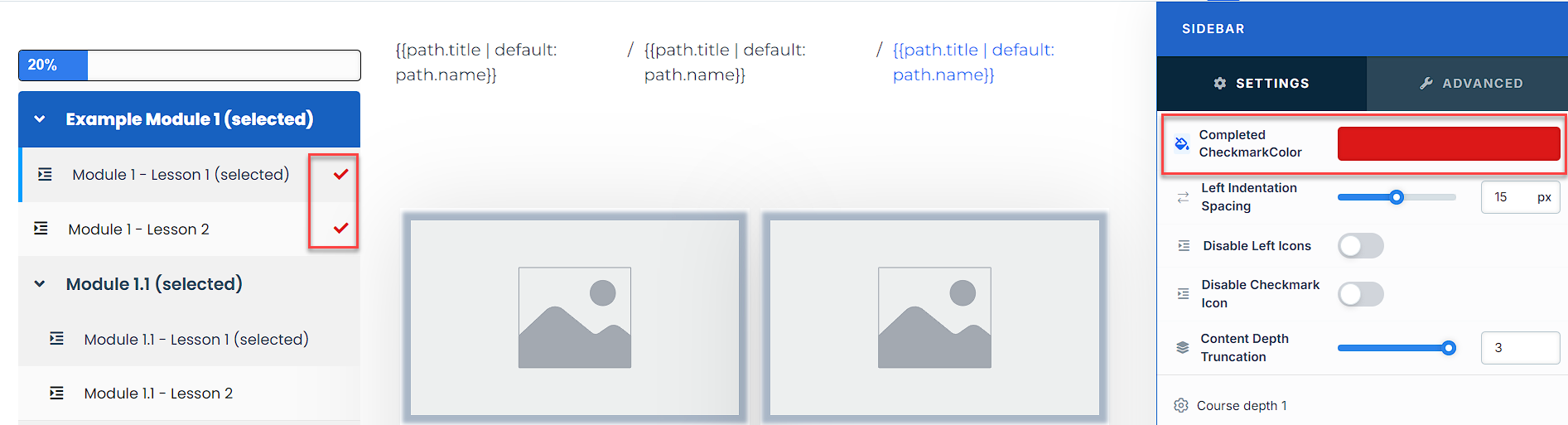 Completed Checkmark Color setting