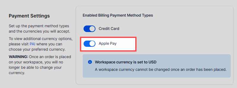 toggle apple pay