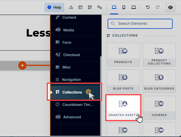 Add Granted Assets Collection Element