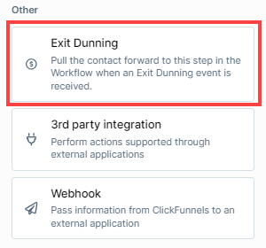 Exit Dunning Step in Workflow